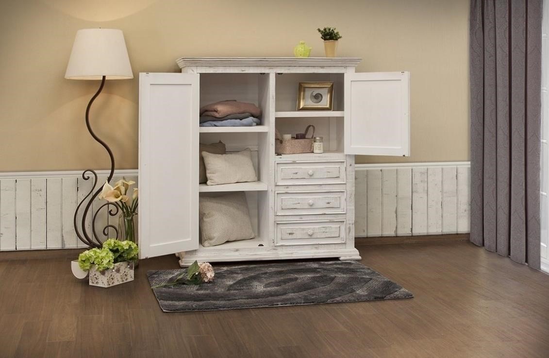 International Furniture Direct Terra White IFD1022GMC Solid Wood